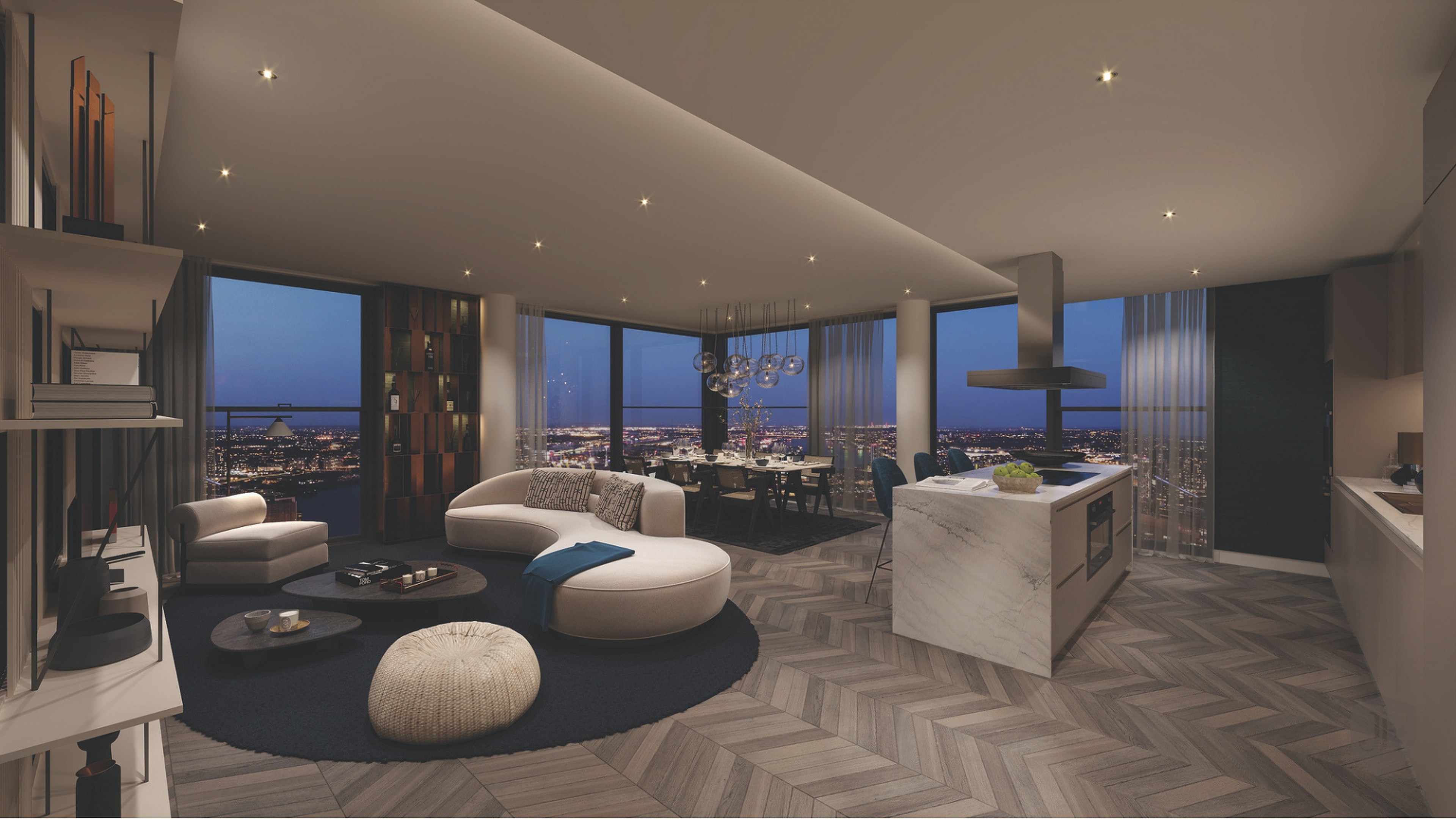 Custom-made rugs for a penthouse